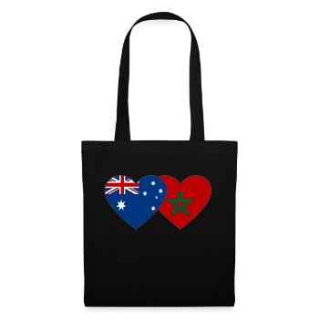 Australia Morocco Flag Heart - Tote Bag - black - Front