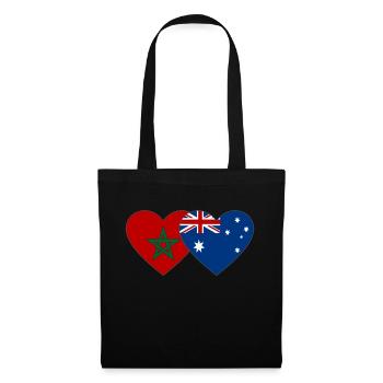 Morocco Australia Flag Heart - Tote Bag - black - Front