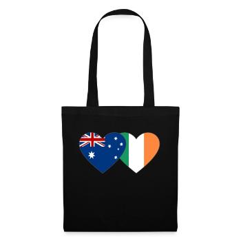 Australia Ireland Flag Heart - Tote Bag - black - Front