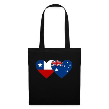 Chili Australie Flag Heart - Sac en tissu - noir - Devant