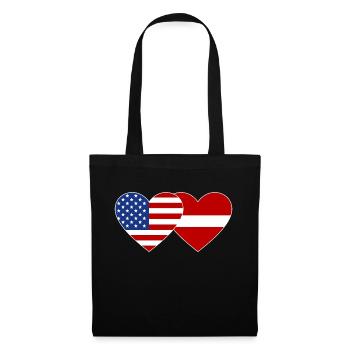 USA Latvia Flag Heart - Tote Bag - black - Front