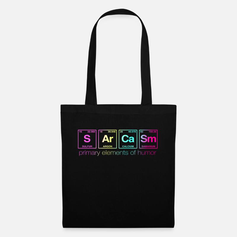 Drôle de dicton: SARCASME - Système de perdiode - Sac en tissu - noir