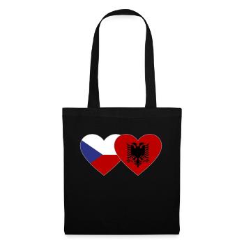 République tchèque Albanie Flag Heart - Sac en tissu - noir - Devant