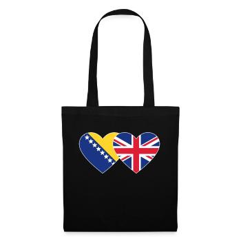 Bosnia England Flag Heart - Tote Bag - black - Front