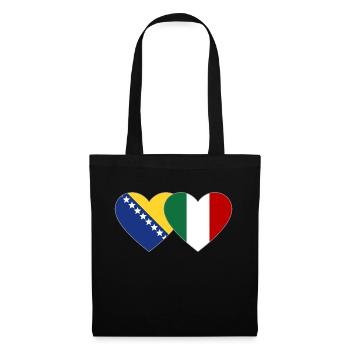 Bosnia Italy Flag Heart - Tote Bag - black - Front