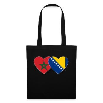 Morocco Bosnia Flag Heart - Tote Bag - black - Front
