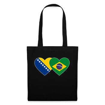 Bosnie Brésil Flag Heart - Sac en tissu - noir - Devant