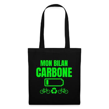 bilan carbone, écologie, écologiste - Sac en tissu - noir - Devant