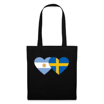 Coeur de drapeau Argentine Suède - Sac en tissu - noir - Devant