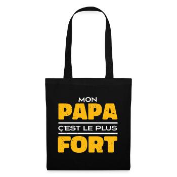 Mon Papa C'est Le Plus Fort - Sac en tissu - noir - Devant