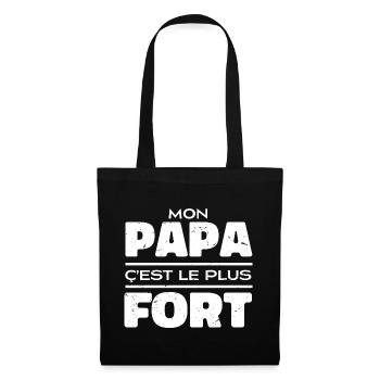 Mon Papa C'est Le Plus Fort - Sac en tissu - noir - Devant