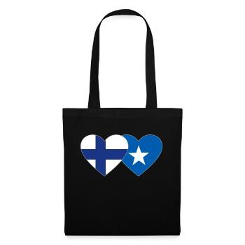Finland Somalia Flag Heart - Tote Bag - black - Front