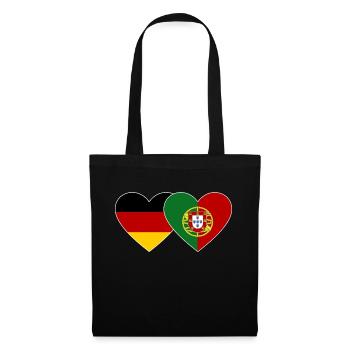 Allemagne Portugal Flag Coeur - Sac en tissu - noir - Devant