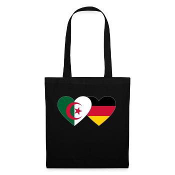 Algérie Allemagne Flag Coeur - Sac en tissu - noir - Devant
