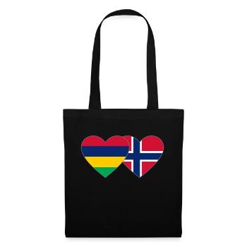 Mauritius Norway Flag Heart - Tote Bag - black - Front