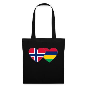 Norway Mauritius Flag Heart - Tote Bag - black - Front