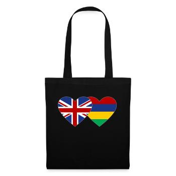 England Mauritius Flag Heart - Tote Bag - black - Front