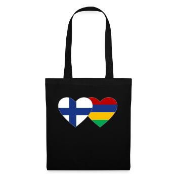 Finland Mauritius Flag Heart - Tote Bag - black - Front
