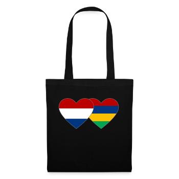 Holland Mauritius Flag Heart - Tote Bag - black - Front