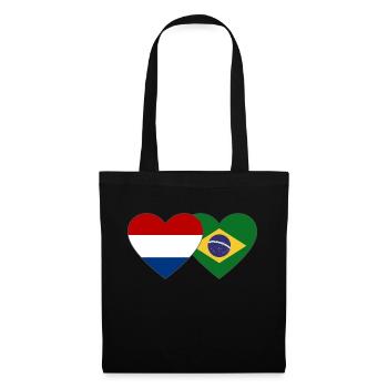 Holland Brazil Flag Heart - Tote Bag - black - Front