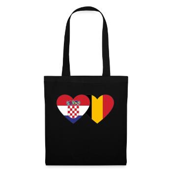 Croatia Belgium Flag Heart - Tote Bag - black - Front