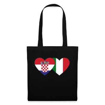 Croatia Italy Flag Heart - Tote Bag - black - Front