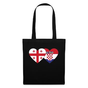 Géorgie Croatie Flag Heart - Sac en tissu - noir - Devant