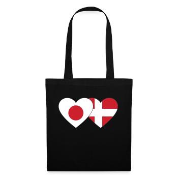 Japan Denmark Flag Heart - Tote Bag - black - Front