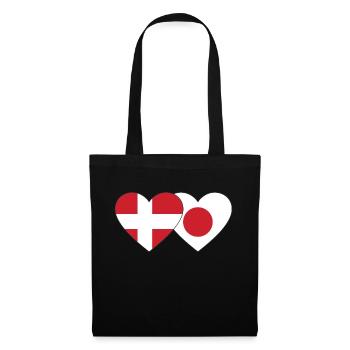 Denmark Japan Flag Heart - Tote Bag - black - Front