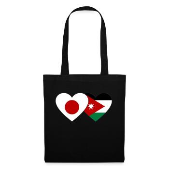 Japon Jordanie Flag Heart - Sac en tissu - noir - Devant