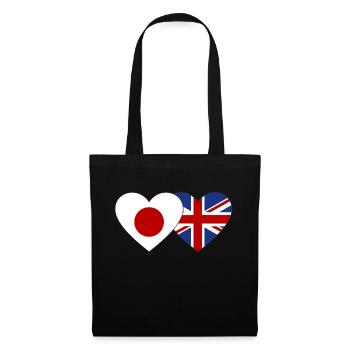 Japan England Flag Heart - Tote Bag - black - Front