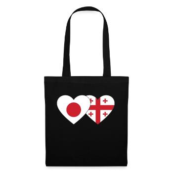 Japan Georgia Flag Heart - Tote Bag - black - Front