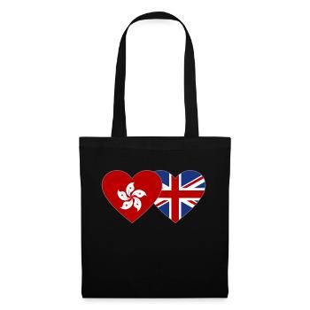 Cœur de drapeau de l’Angleterre de Hong Kong - Sac en tissu - noir - Devant