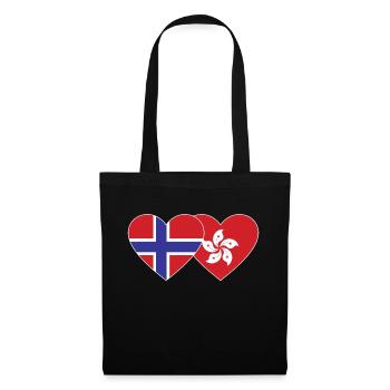 Norway Hong Kong Flag Heart - Tote Bag - black - Front
