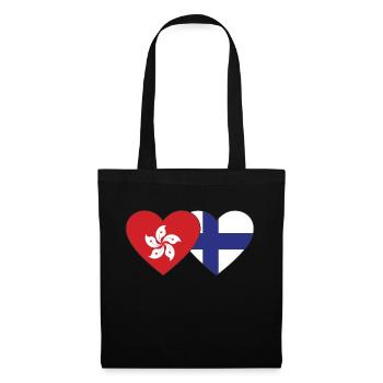 Hong Kong Finlande Flag Heart - Sac en tissu - noir - Devant