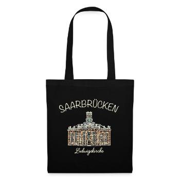 Saarbrücken, Ludwigskirche - Stoffbeutel - Schwarz - Vorne