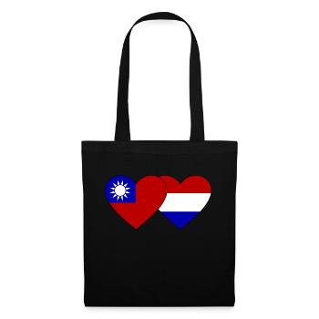 Cœur de drapeau de la Hollande de Taïwan - Sac en tissu - noir - Devant