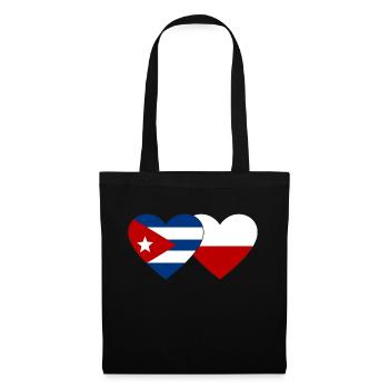 Cuba Poland Flag Heart - Tote Bag - black - Front