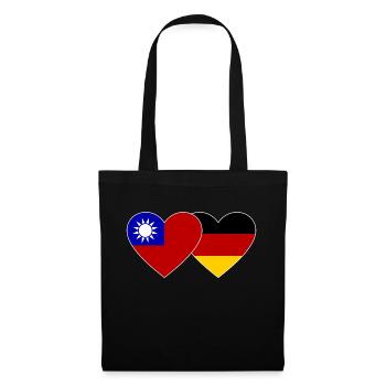 Taiwan Germany Flag Heart - Tote Bag - black - Front
