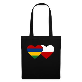 Mauritius Poland Flag Heart - Tote Bag - black - Front