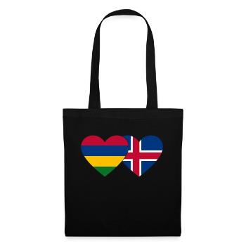 Mauritius Iceland Flag Heart - Tote Bag - black - Front