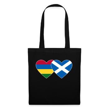 Mauritius Scotland Flag Heart - Tote Bag - black - Front