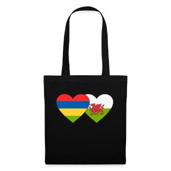 Mauritius Wales Flag Heart - Tote Bag - black - Front