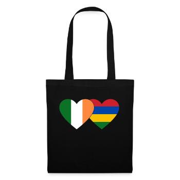 Ireland Mauritius Flag Heart - Tote Bag - black - Front