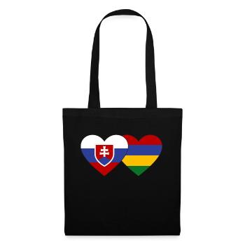 Slovakia Mauritius Flag Heart - Tote Bag - black - Front