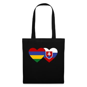 Mauritius Slovakia Flag Heart - Tote Bag - black - Front