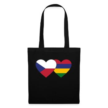 Czech Republic Mauritius Flag Heart - Tote Bag - black - Front