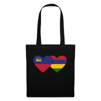 Liechtenstein Mauritius Flag Heart - Tote Bag - black - Front