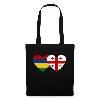 Mauritius Georgia Flag Heart - Tote Bag - black - Front