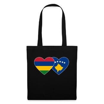 Mauritius Bosnia Flag Heart - Tote Bag - black - Front